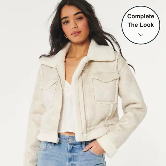 Hollister Shearling Biker Jacket - Picture 2 of 7